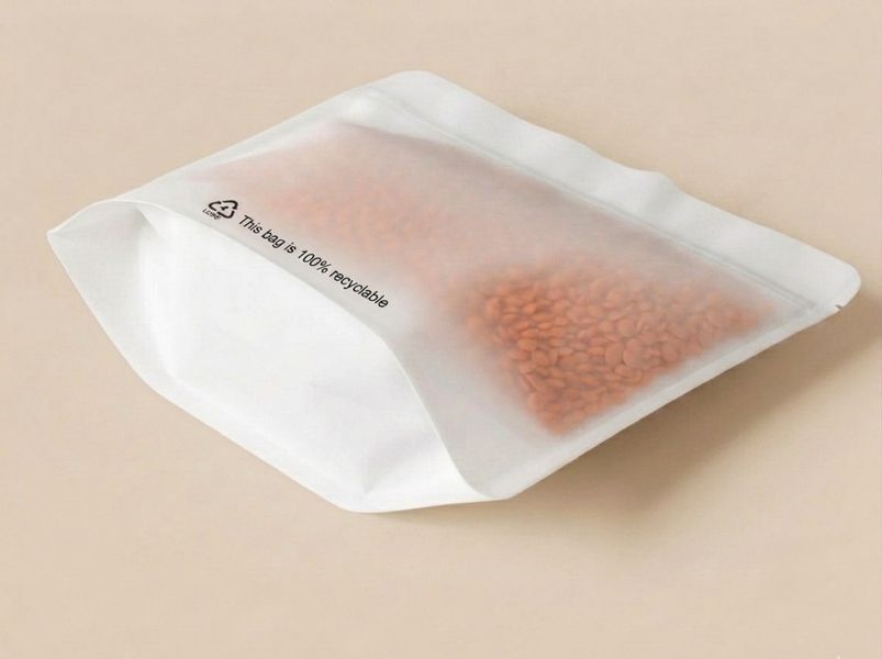 Пакет дой-пак зіп 200х190 білий recyclable без клапана t150000 фото